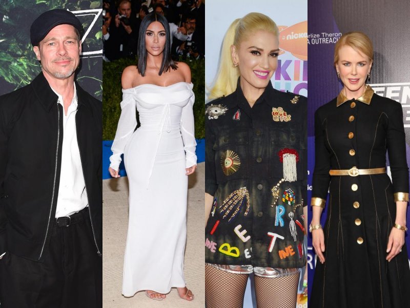 Brad Pitt, Kim Kardashian, Gwen Stefani, Nicole Kidman
