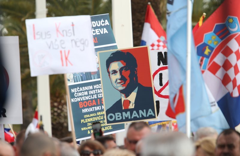 Prosvjed protiv Istanbulske pretvorio se u prosvjed protiv HDZ-a