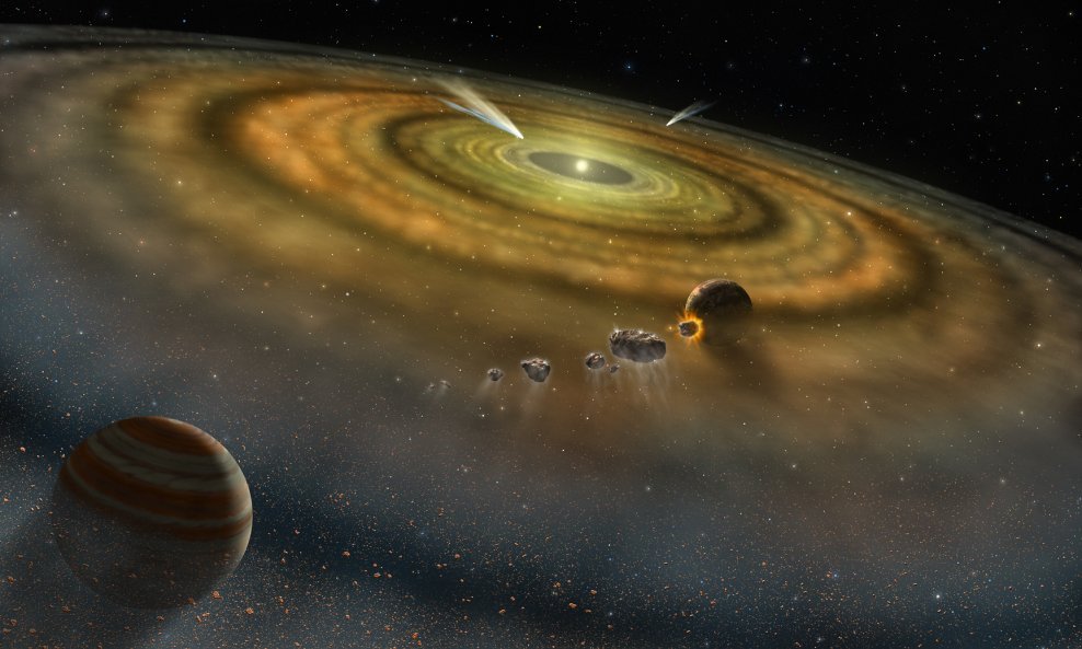 Prašina i plinovi koji okružuju novoformirani planetarni sustav
