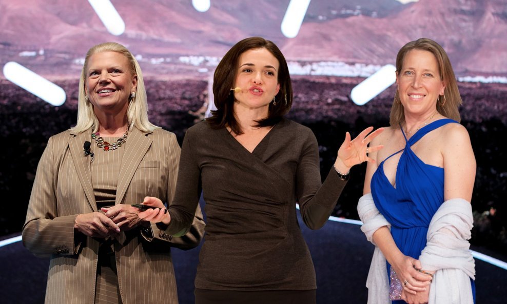 Ginni Rometty (IBM), Sheryl Sandberg (Facebook), Susan Wojcicki (YouTube)