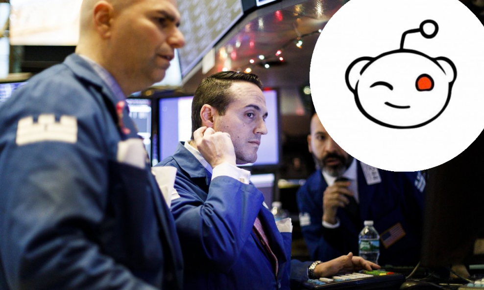Wall Street i reddit - ilustracija