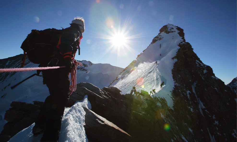 Planinari na vrhu Dufour gdje su dvije žene pronađene smrznute (ilustracija)