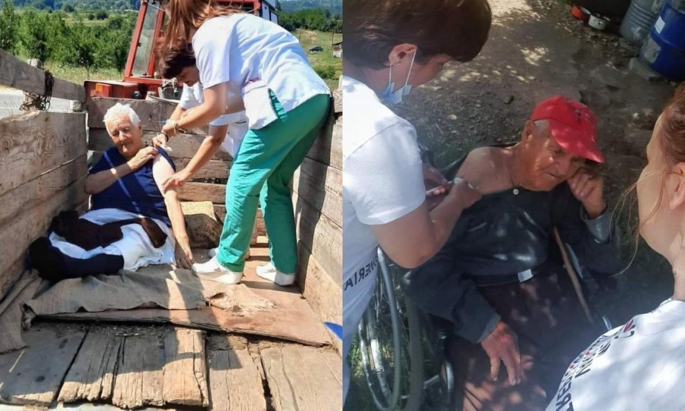 Cijepljenje građana u teško dostupnim područjima istočnog dijela Sjeverne Makedonije obavljeno je na - traktoru