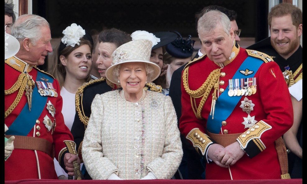 Princ Charles, kraljica Elizabeta II, princ Andrew