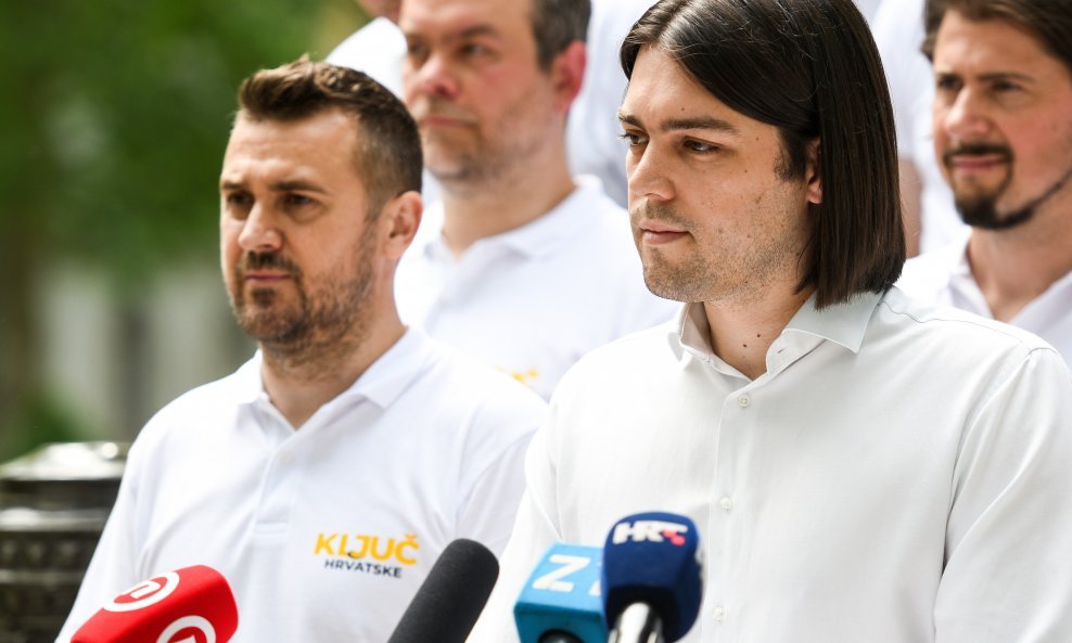 Ivan Vilibor Sinčić (desno) na predstavljanju svoje stranke 'Ključ Hrvatske'