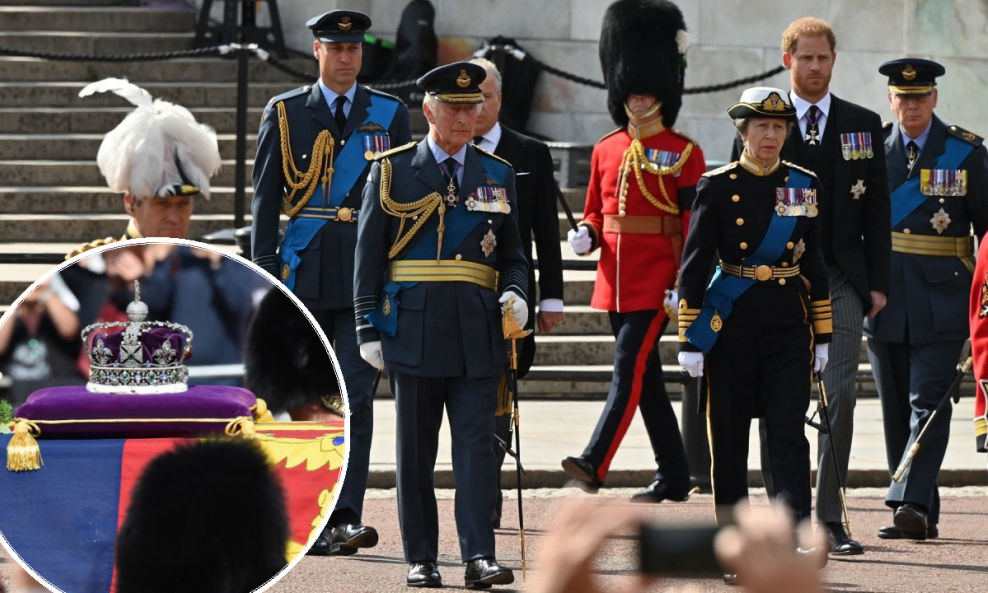 Kralj Charles predvodi povorku iza kraljičinog lijesa