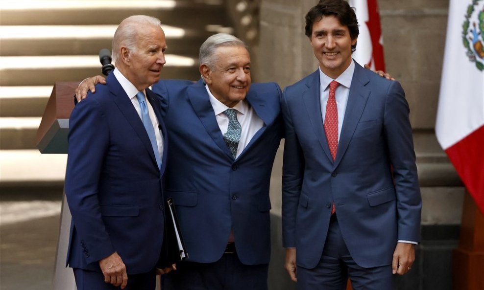Joe Biden, Andres Manuel Lopez Obrador i Justine Trudeau