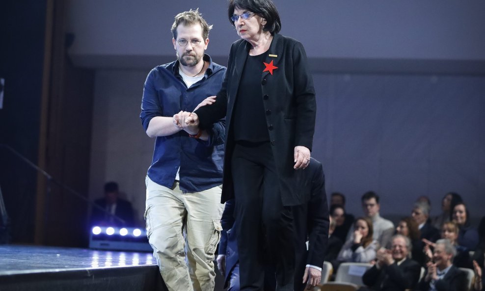 Svetlana Makarovič u društvu aktivista i redatelja Jaše Jenulla na dodjeli Prešernove nagrade
