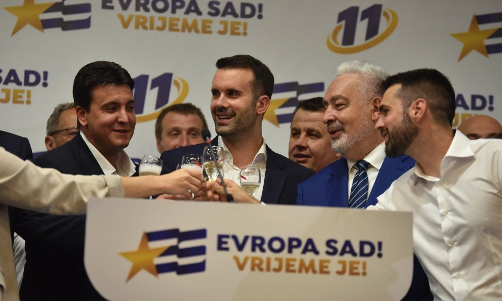 Milojko Spajić, čelnik Pokreta Evropa sada!, nakon što su stigli prvi rezultati - njegova je stranka relativni pobjednik izbora