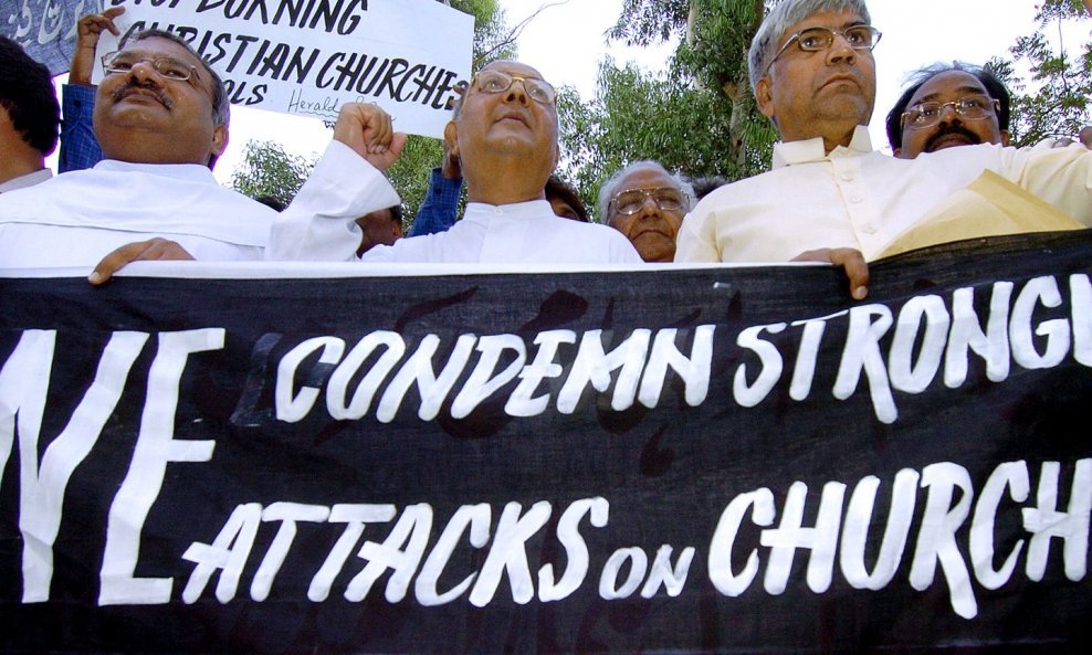 Prosvjed protiv paljenja crkvi u Pakistanu 2006. (ilustracija)