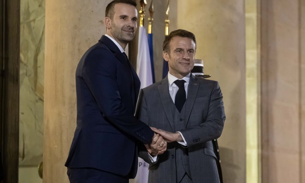 Milojko Spajić i Emmanuel Macron u Parizu