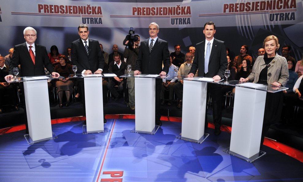 Sučeljavanje predsjedničkih kandidata, Ivo Josipović, Nadan Vidošević, Andrija Hebrang, Dragan Primorac i Vesna Pusić