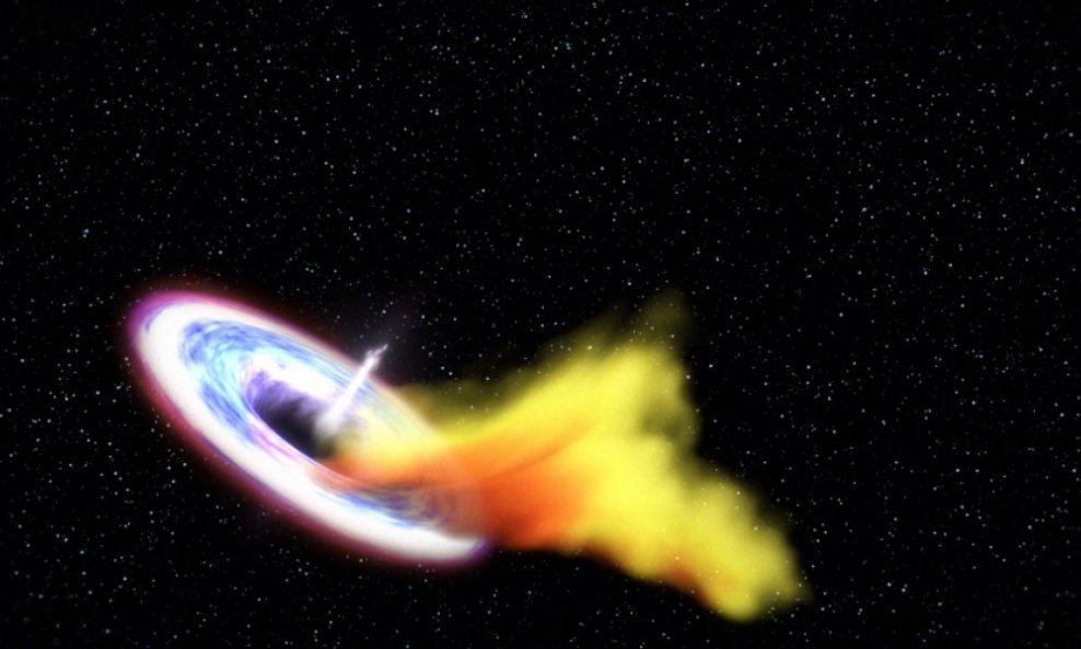 Crna rupa guta zvijezdu - ilustracija