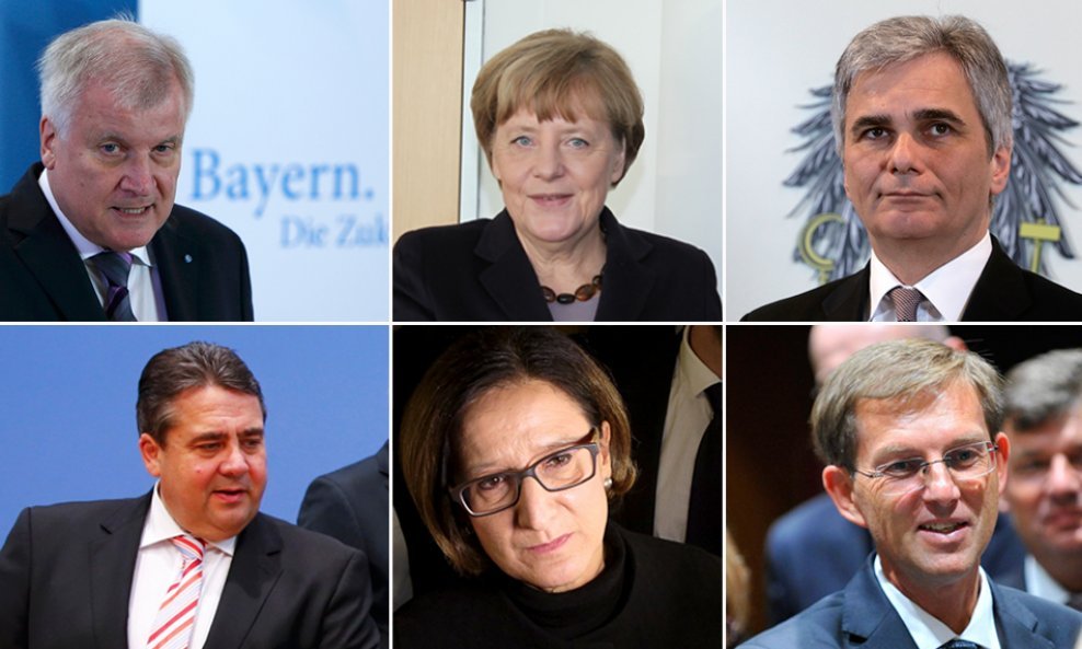 Seehofer, Merkel, Faymann, Gabriel, Mikl-Leitner, Cerar