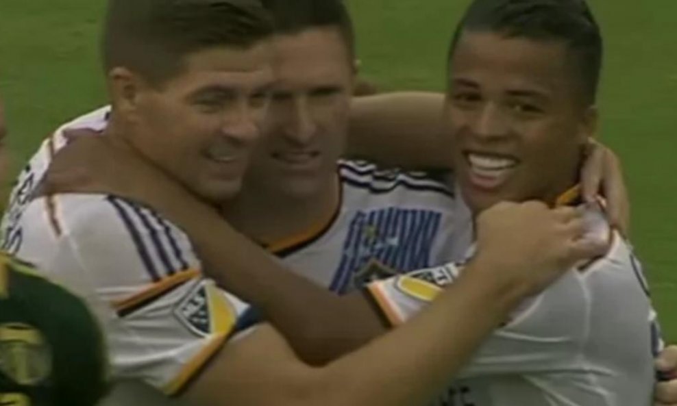 Steven Gerrard Robbie Keane Giovanni Dos Santos LA Galaxy