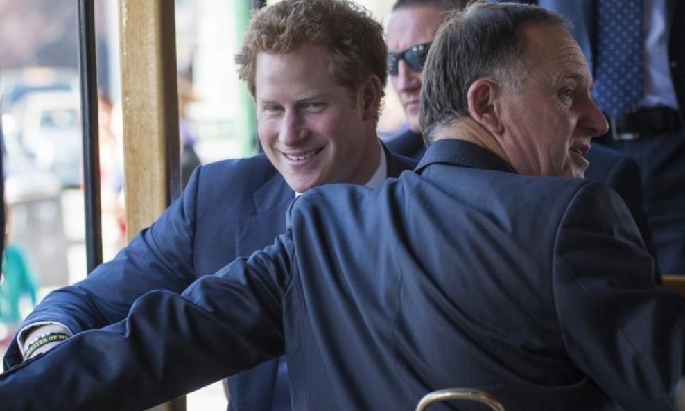 Day FourPrince Harry and New Zealand Prime Minster John Key travel by tram between New Regent Street and Cashel Street in Christchurch on the latest leg of his tour of New Zealand.Arthur Edwards/The Sun Photo: Press Association/PIXSELL