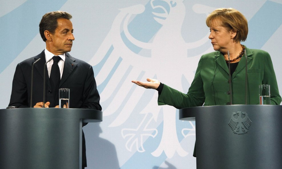 Nicolas Sarkozy i Angela Merkel