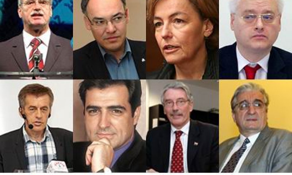 predsjednički kandidati josipović, hebrang, pusić, kajin, vidošević, mikšić, jurčević, tuđman