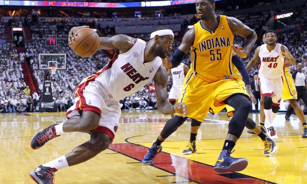 Roy Hibbert LeBron James Indiana Pacers Miami Heat