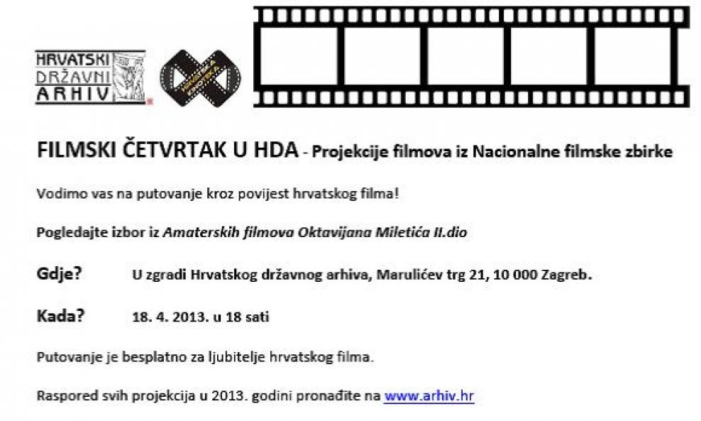  Filmski četvrtak u HDA