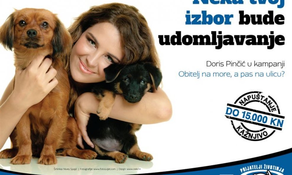 Doris Pinčić u kampanji Prijatelja životinja