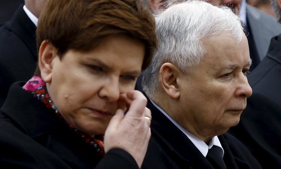 Premijerka Beata Szydlo i Jaroslaw Kaczynski čelnik vladajuće stranke Pravo i pravda