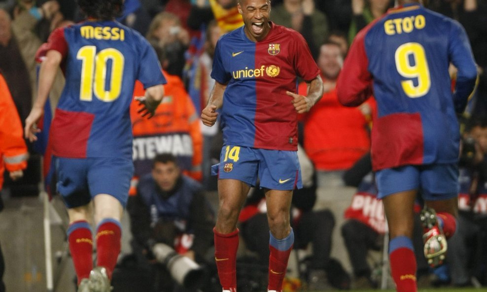 Lionel Messi, Thiery Henry, Samuel Eto'o, Barcelona 2008-09