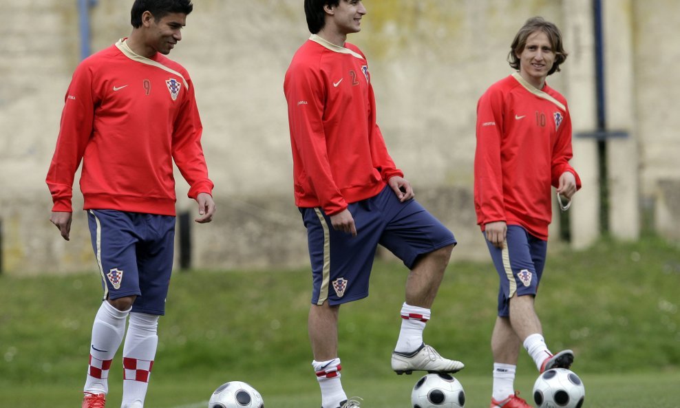 Hrvoje Čale, Luka Modrić, Eduardo da Silva, Hrvatska, trening 2009