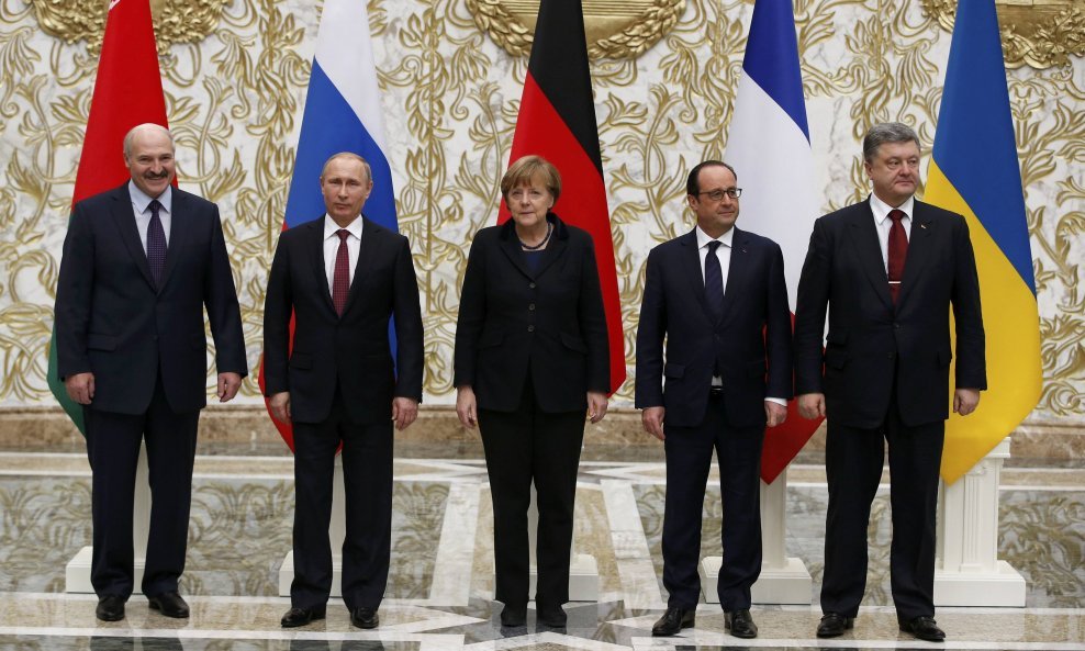 Lukašenko Putin Merkel Hollande Porošenko
