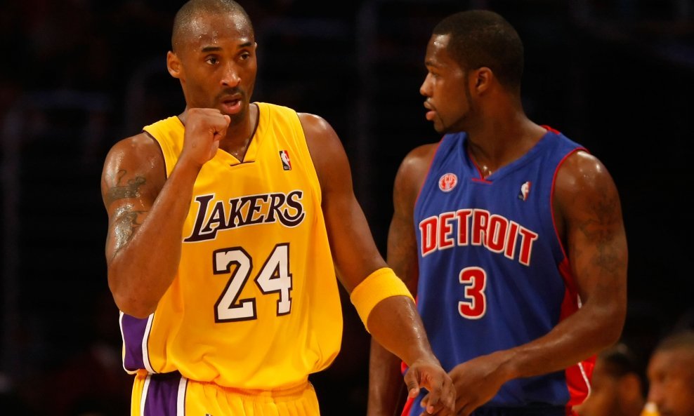 Kobe Bryant Rodney Stuckey LA Lakers Detroit Pistons 