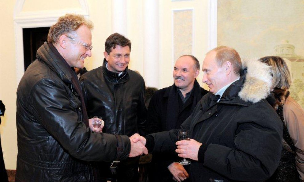 Janez Škrabec, osnivač tvrtke Riko, Borut Pahor, Jozo Dragan, i Vladimir Putin, predsjednik Ruske Federacije 