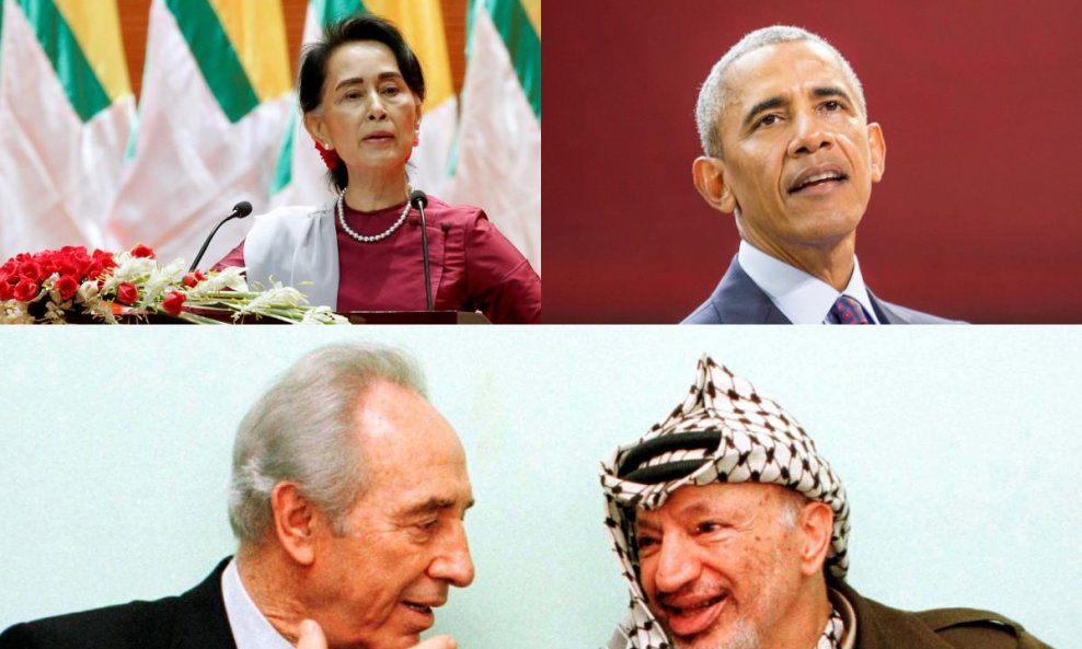 Aung San Suu Kyi, Barack Obama, Shimon Peres i Yasser Arafat