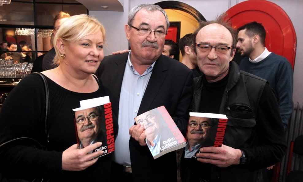 Ksenija Marinković, Duško Ljuština i Damir Šaban na predstavljanju knjige u Zagrebu