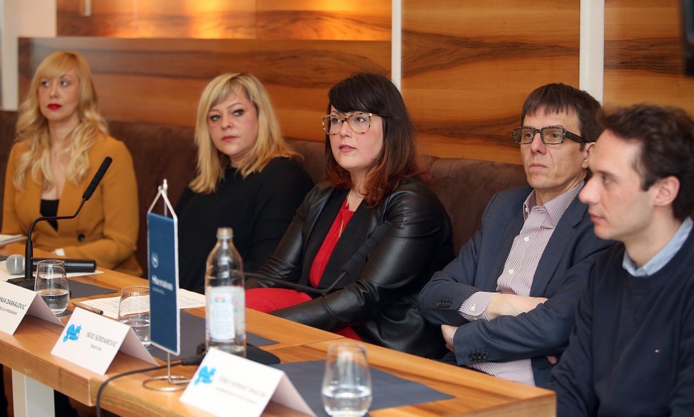 Elizabeta Penić, Nataša Popović, Vanja Daskalovic, Seid Serdarević i Šiško Horvat Majcan na predstavljanju programa JFF-a