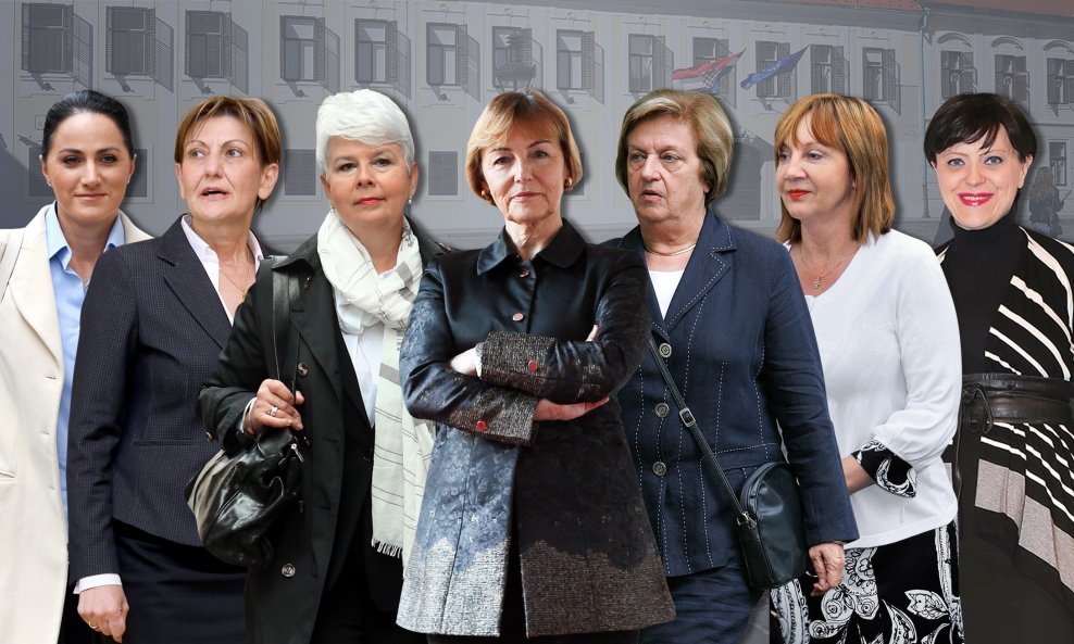 Bianca Matković, Martina Dalić, Jadranka Kosor, Vesna Pusić, Marina Matulović Dropulić, Đurđa Adlešić i Mirela Holy