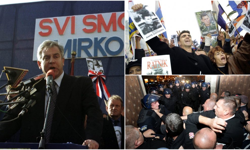 Prosvjed 2005. nakon uhićenja Ante Gotovine, sukob na Markovu trgu 2015., Sanader na splitskoj Rivi 2001.