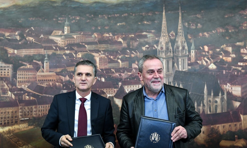 Ministar državne imovine Goran Marić i zagrebački gradonačelnik Milan Bandić