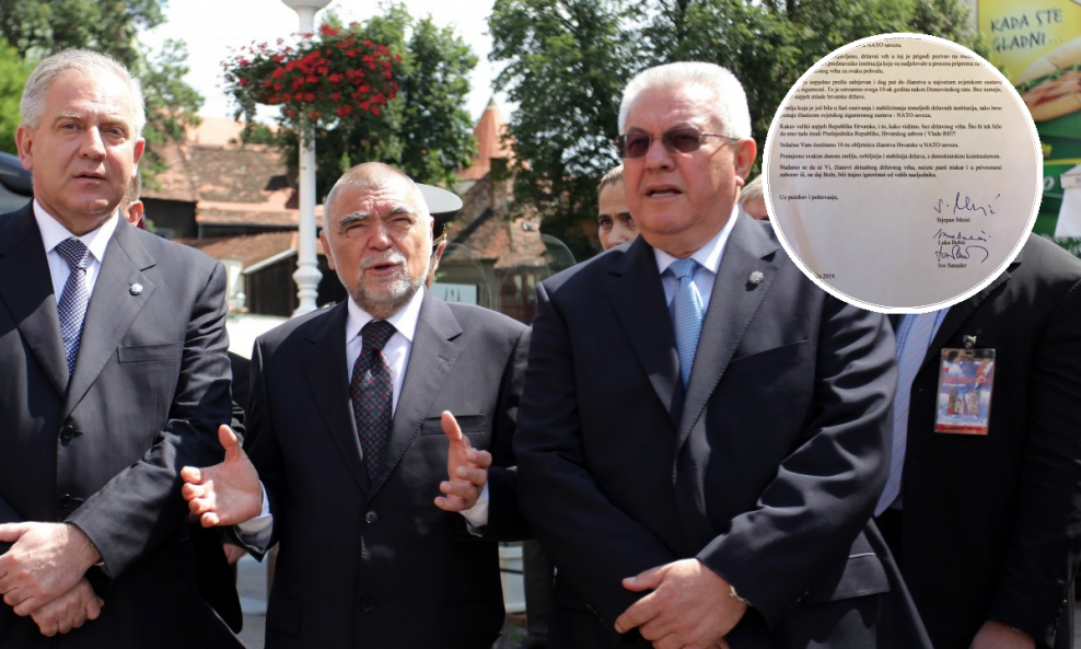 Ivo Sanader, Stjepan Mesić, Luka Bebić; pismo upućeno državnom vrhu
