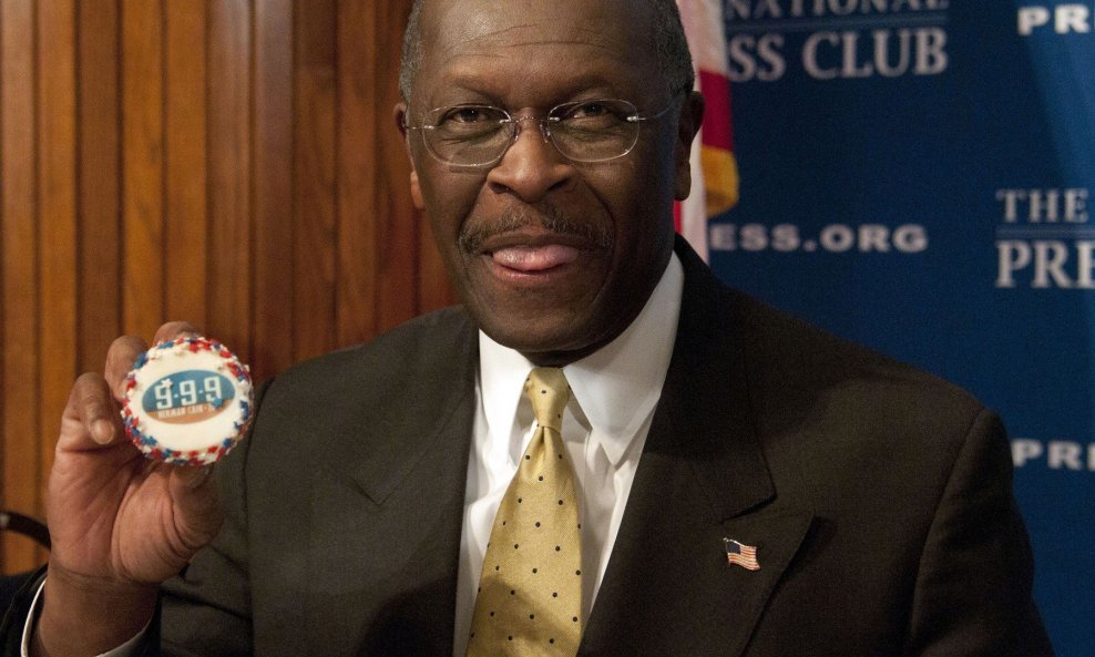 Cain se tijekom predsjedničke kampanje zalagao za uvođenje 9-postotnog poreza na dohodak, 9-postotnog poreza na dobit kompanija i 9-postotnog nacionalnog poreza na promet u maloprodaji