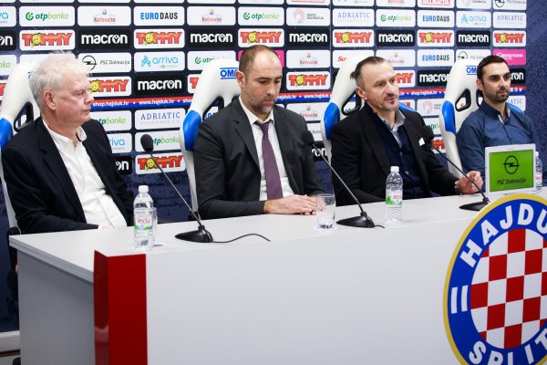 Konferencija za medije u HNK Hajduk - Marin Brbić, novi trener Igor Tudor, Mario Stanić, Ivan Kepčija