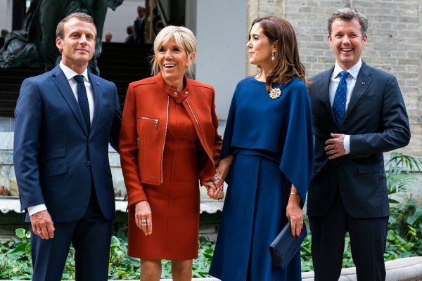 Brigitte Macron u društvu supruga te princeze Mary i princa Frederika od Danske