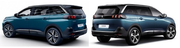 Peugeot 5008 - novi izgled 5008 (lijevo) i trenutna verzija (desno)