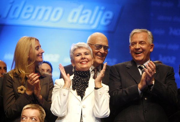 Jadranka Kosor i Ivo Sanader uoči izbora 2007.