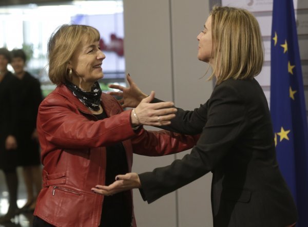 Vesna Pusić i šefica EU diplomacije Federica Mogherini prošlog tjedna u Rigi Ints Kalnins / Reuters