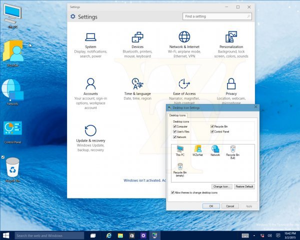 Windows 10, build 10022 Wzor