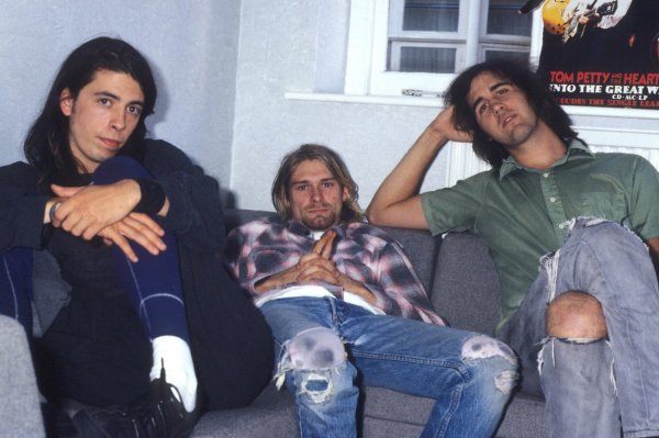 Dave Grohl, Kurt Cobain i Krist Novoselić 1991.