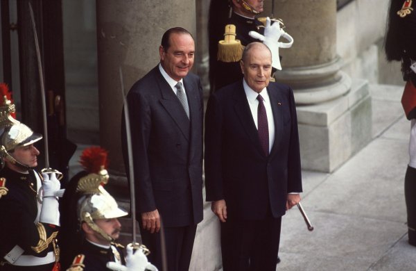 Francois Mitterrand i Jacques Chirac 1995.