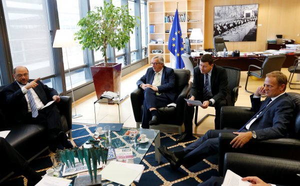 Aktualno vodstvo EU-a - Schulz, Juncker i Tusk Reuters
