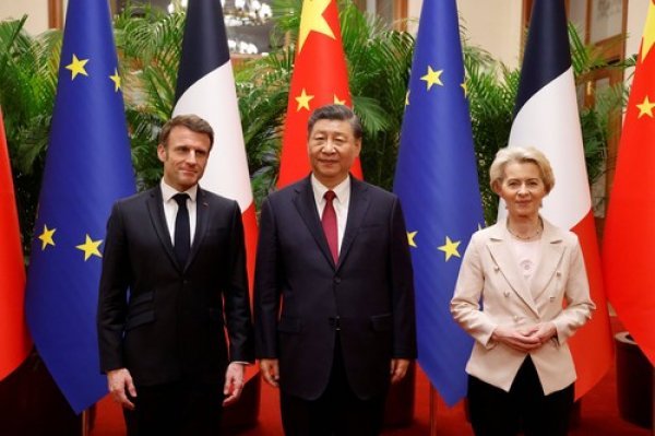 Emmanuel Macron, Xi Jinping i Ursula von der Leyen