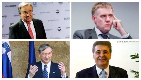 Muški kandidati koji su se službeno prijavili za čelno mjesto u UN-u: Antonio Guterres Igor Lukšić Danilo Turk i Srđan Kerim  